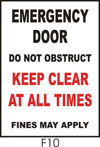 Emergency Door - Do Not Obstruct