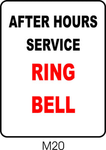 After Hours Service - Ring Bell