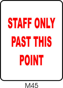 Staff Only Past This Point
