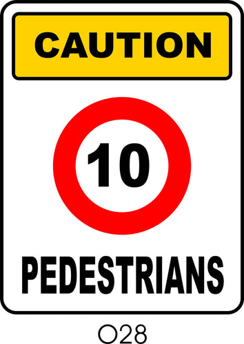 Caution - 10km/h - Pedestrians