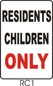 Residents Children Only