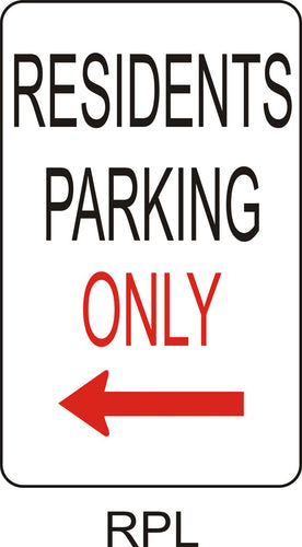 Residents Parking Only - Left
