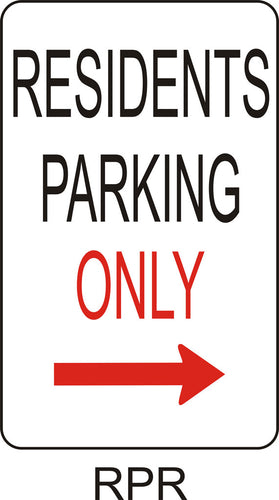 Residents Parking Only - Right