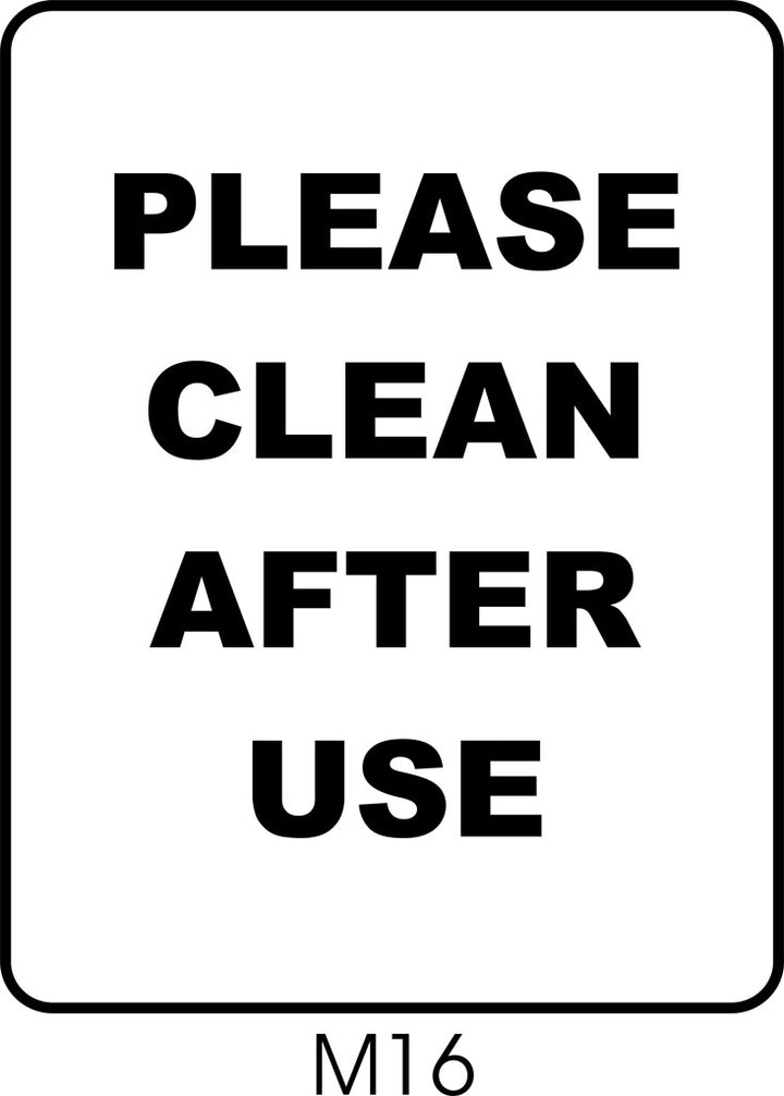 Use Clean Close Please Clean After Use – SignHere Australia