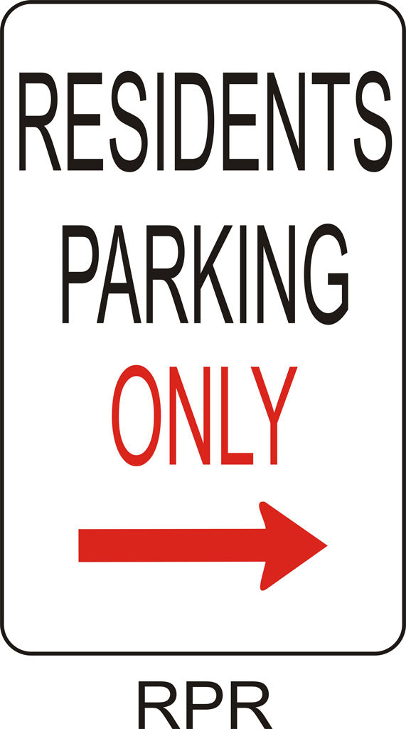 Residents Parking Only - Right