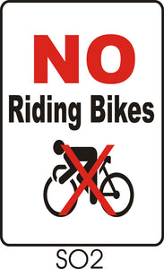 No Riding Here No Riding Bikes – SignHere Australia